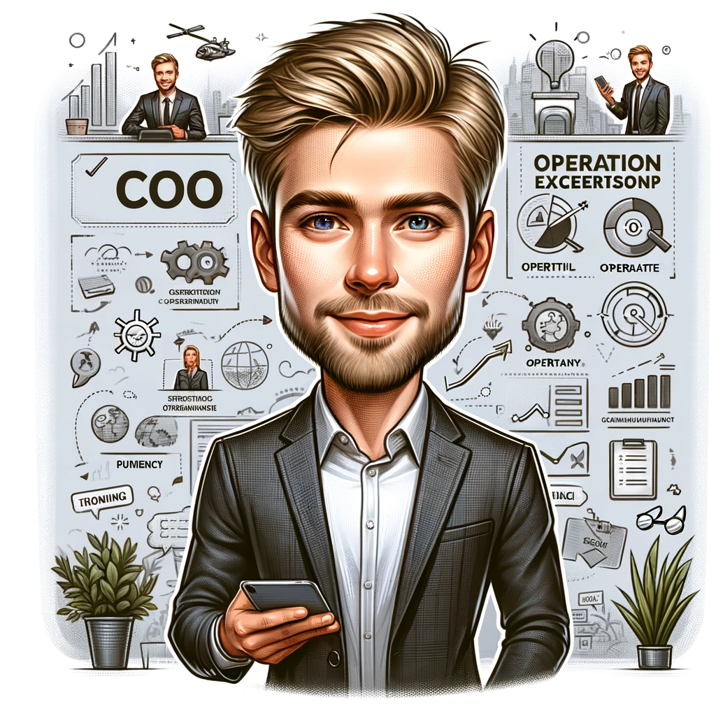 COO Co Founder Caricature Profile Picture